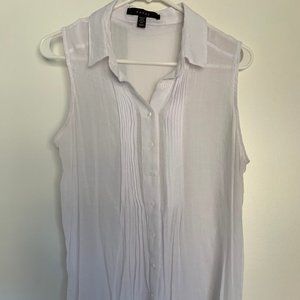 Fever White Sleeveless Blouse Top - M